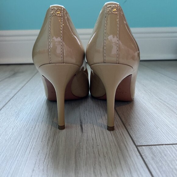 Coach Nala Cappuccino Patent Leather Pump Heels - Size 8.5 - Picture 3 of 7